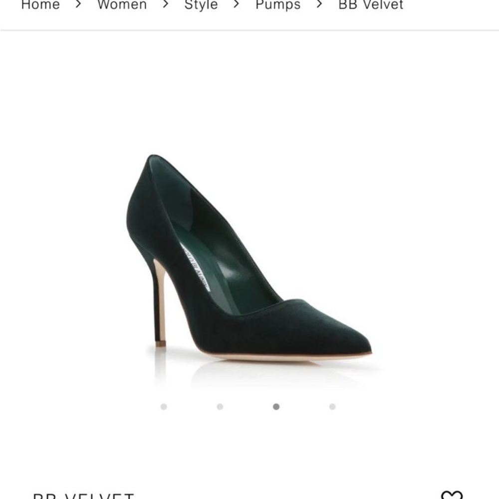 Brand new in box Manolo blahnik dark green velvet pointed toe pumps